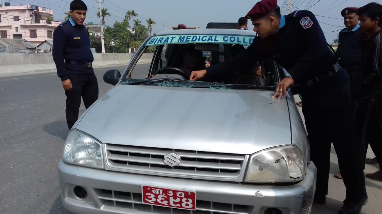 बिराटनगरमा अर्को सडक दुर्घटना : कारले साइकललाई ठक्कर दिदा एकजना घाइते