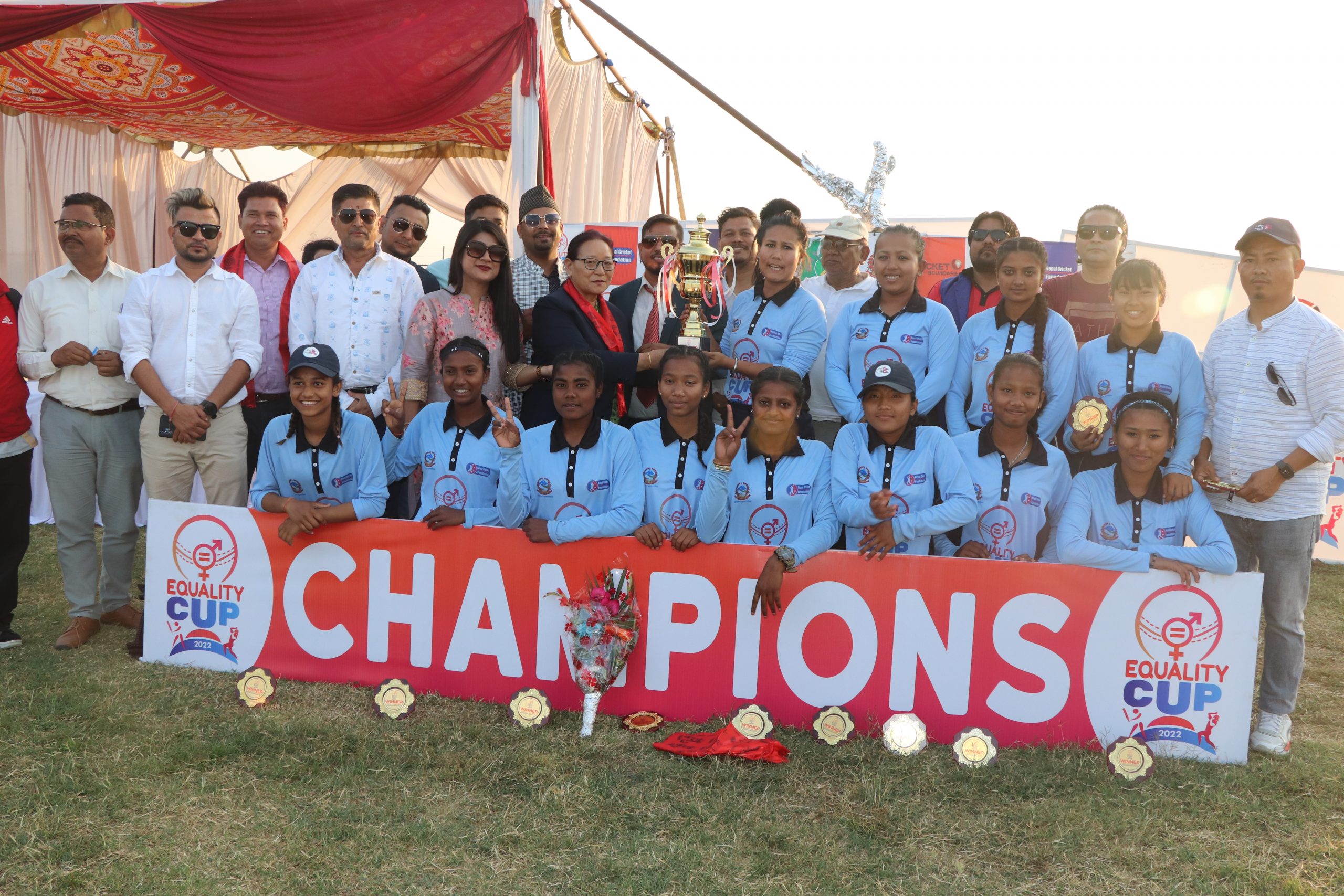 प्रथम “इक्युवालिटी कप महिला क्रिकेट प्रतियोगिता २०२२” को उपाधि झापालाई