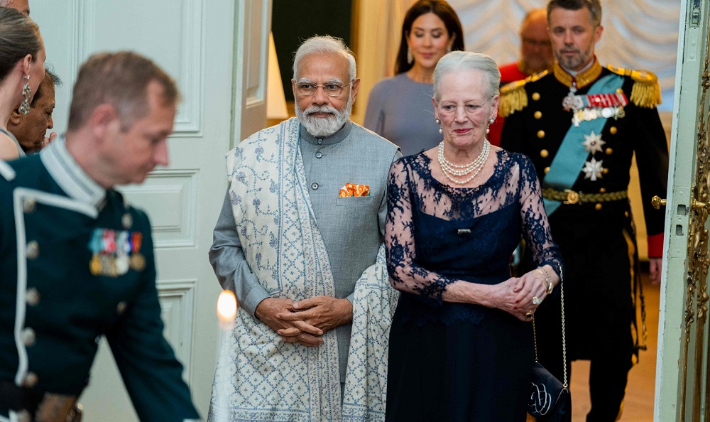 भारतका प्रधानमन्त्री मोदीद्वारा डेनमार्ककी रानी मार्गरेट द्वितियसँग भेटवार्ता