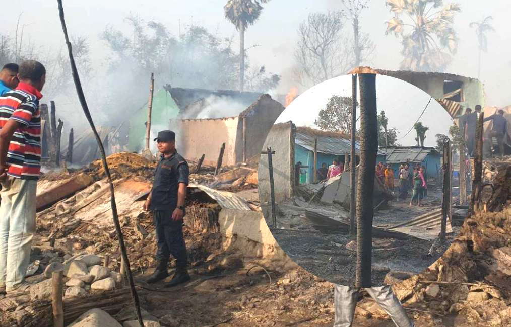 मोरङ, तेह्रथुम र भोजपुरमा आगलागी : ३२ घर जले