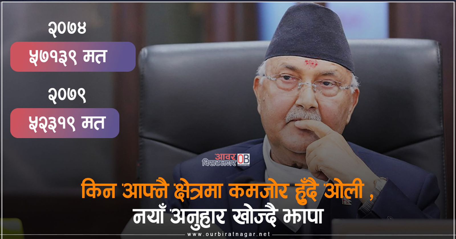 <span class='c1'>किन आफ्नै क्षेत्रमा कमजोर हुँदै</span> <span class='c2'>ओली,नयाँ अनुहार खोज्दै झापा</span>