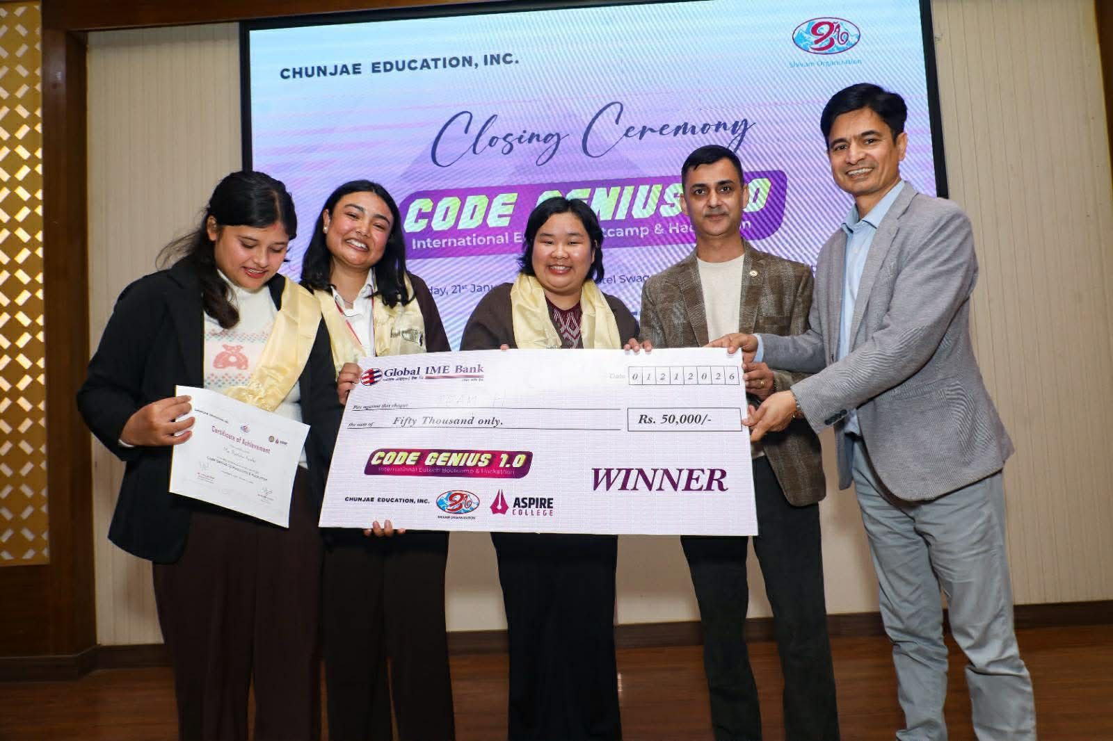 <span class='c1'>एस्पायर कलेजमा अन्तर्राष्ट्रिय एडटेक बुटक्याम्प</span> <span class='c2'>तथा ह्याकाथन सफलतापूर्वक सम्पन्न</span>