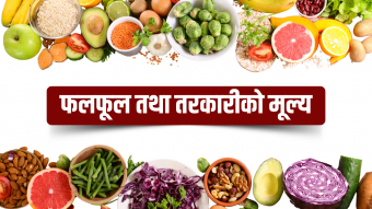 <span class='c1'>यस्तो छ आज तरकारी</span> <span class='c2'>तथा फलफूलको मूल्य</span>