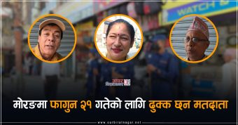 <span class='c1'>मोरङमा फागुन २१ गतेको लागि ढुक्क छन</span> <span class='c2'>मतदाता ,प्रशासन भन्छ सबै सुरक्षा व्यावस्था भइसक्यो</span>