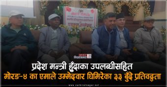 <span class='c1'>मोरङ–४ का एमाले उम्मेदवार घिमिरेको प्रतिवद्धता :</span> <span class='c2'>विराटनगरमा आइटी हव–ग्रामिण भेगमा तरकारी हव</span>