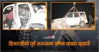 <span class='c1'>विराटनगरमा रातको समयमा गाँजा बोकेको</span> <span class='c2'>गाडी खाल्डोमा, चालक फरार</span>