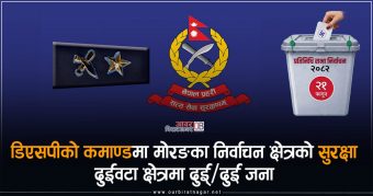 <span class='c1'>डिएसपीले गर्नेछन् मोरङमा निर्वाचन क्षेत्र सुरक्षा</span> <span class='c2'>कमाण्ड, दुईवटा क्षेत्रमा दुई\दुई जना</span>