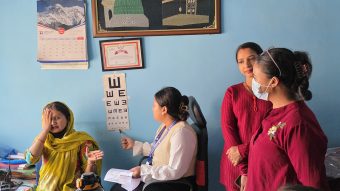 <span class='c1'>ग्रामेन्टमा कार्यरत मजदुरहरुको</span> <span class='c2'>निशुल्क आँजा जाँच</span>