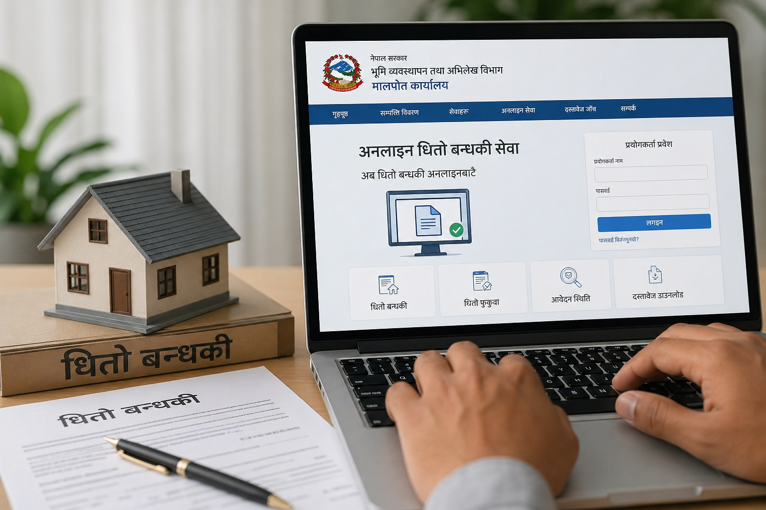 <span class='c1'>अब अनलाइनबाटै धितो</span> <span class='c2'>बन्धकी हुने</span>