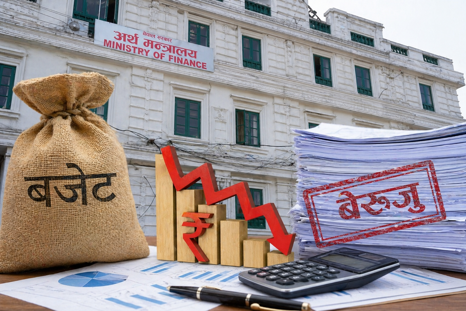 <span class='c1'>बजेट कार्यान्वयनमा गम्भीर चुनौती : ऋणात्मक सञ्चित</span> <span class='c2'>कोष र बढ्दो बेरुजुले अर्थतन्त्र संकटोन्मुख</span>