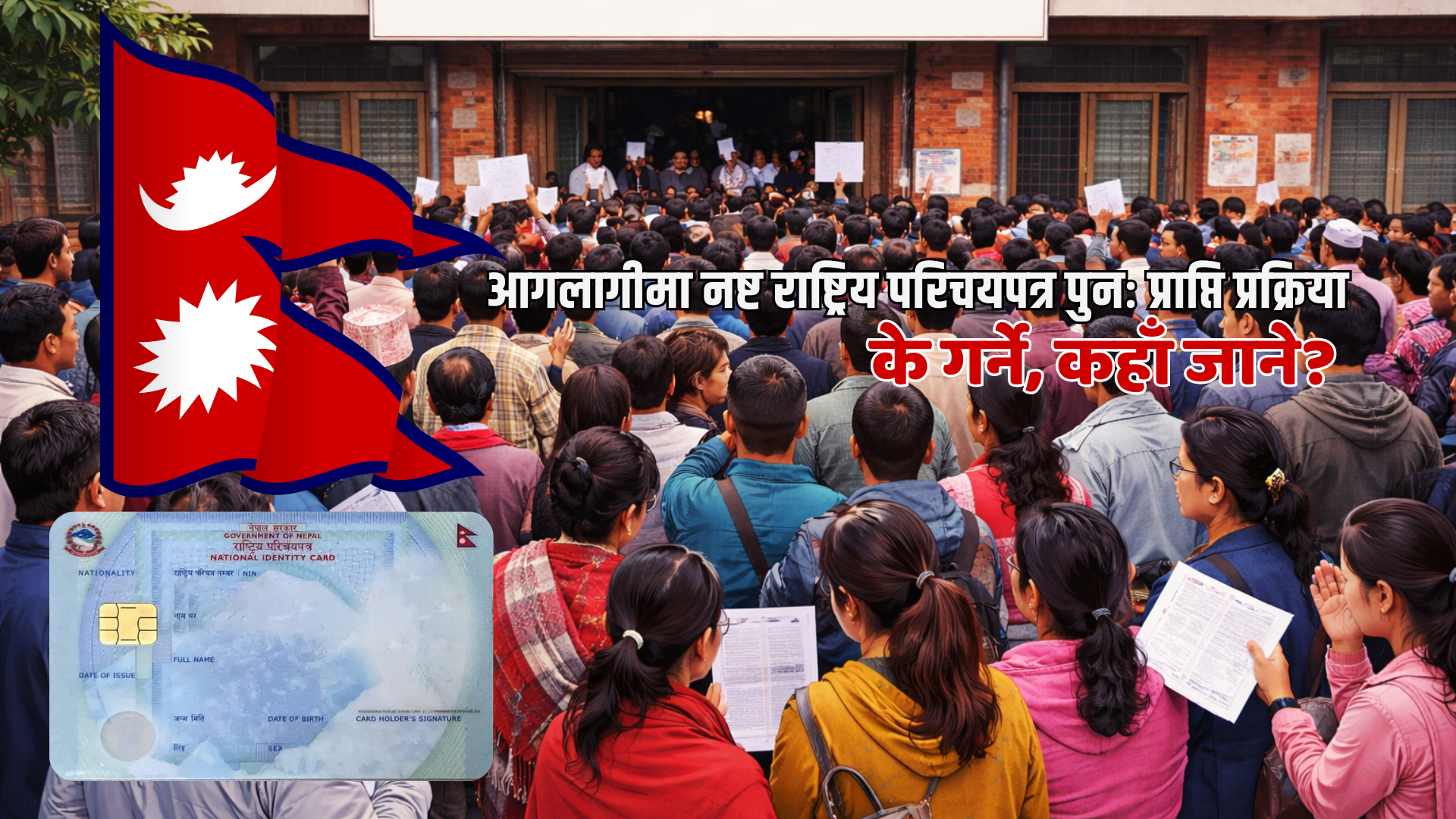 <span class='c1'>आगलागीमा नष्ट राष्ट्रिय परिचयपत्र पुनः प्राप्ति</span> <span class='c2'>प्रक्रियाः के गर्ने, कहाँ जाने?</span>
