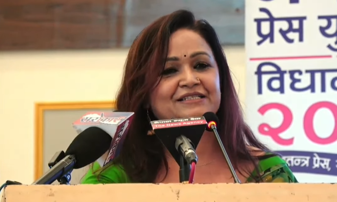 <span class='c1'>अहिलेको संविधानले सुनिश्चित गरेको प्रेस तथा अभिव्यक्ति स्वतन्त्रता</span> <span class='c2'>कुण्ठित हुने खतरा बढेको छ : अध्यक्ष शर्मा</span>