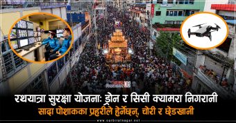 <span class='c1'>रथयात्रा सुरक्षा : ड्रोन र सिसी</span> <span class='c2'>क्यामरा निगरानी–सादा पोशाकका प्रहरीले हेर्नेछन्, चोरी–छेडखानी</span>